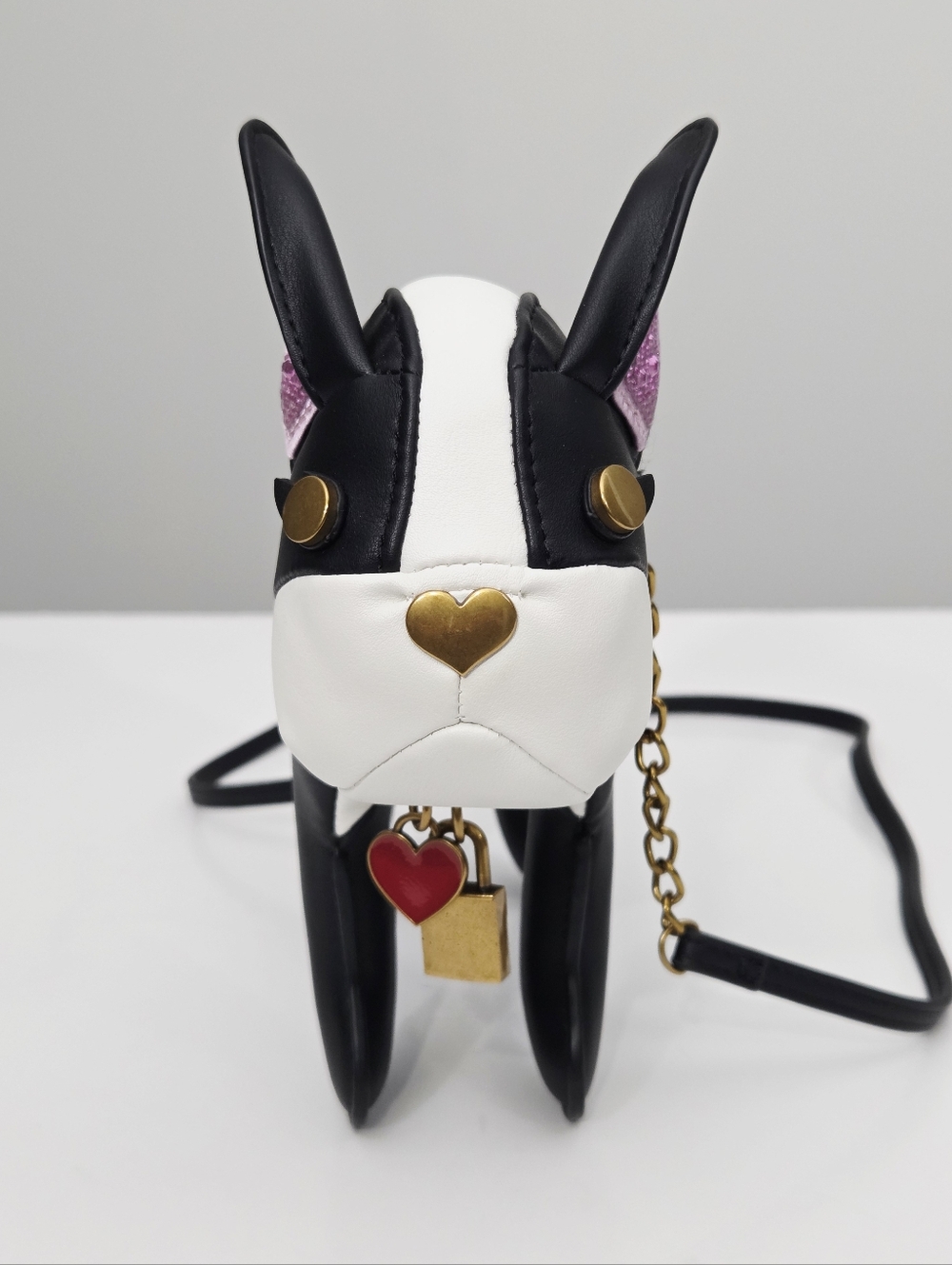 BETSEY JOHNSON KITSCH FRENCHY DOG CROSSBODY BAG WITH REMOVABLE CHARM BRACELET - Picture 4 of 9